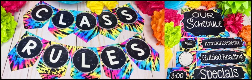 Tie Dye Classroom Theme Retro Classroom Decor for Teachers