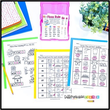 floss rule words double consonants floss rule poster floss rule anchor chart floss rule worksheet bonus letters bonus letter words double last consonant