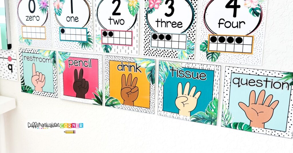 classroom community building hand signal posters for the classroom