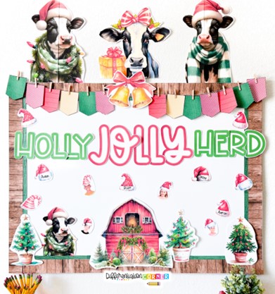 easy winter bulletin board ideas christmas bulletin board december bulletin board holiday bulletin board cow bulletin board farmhouse