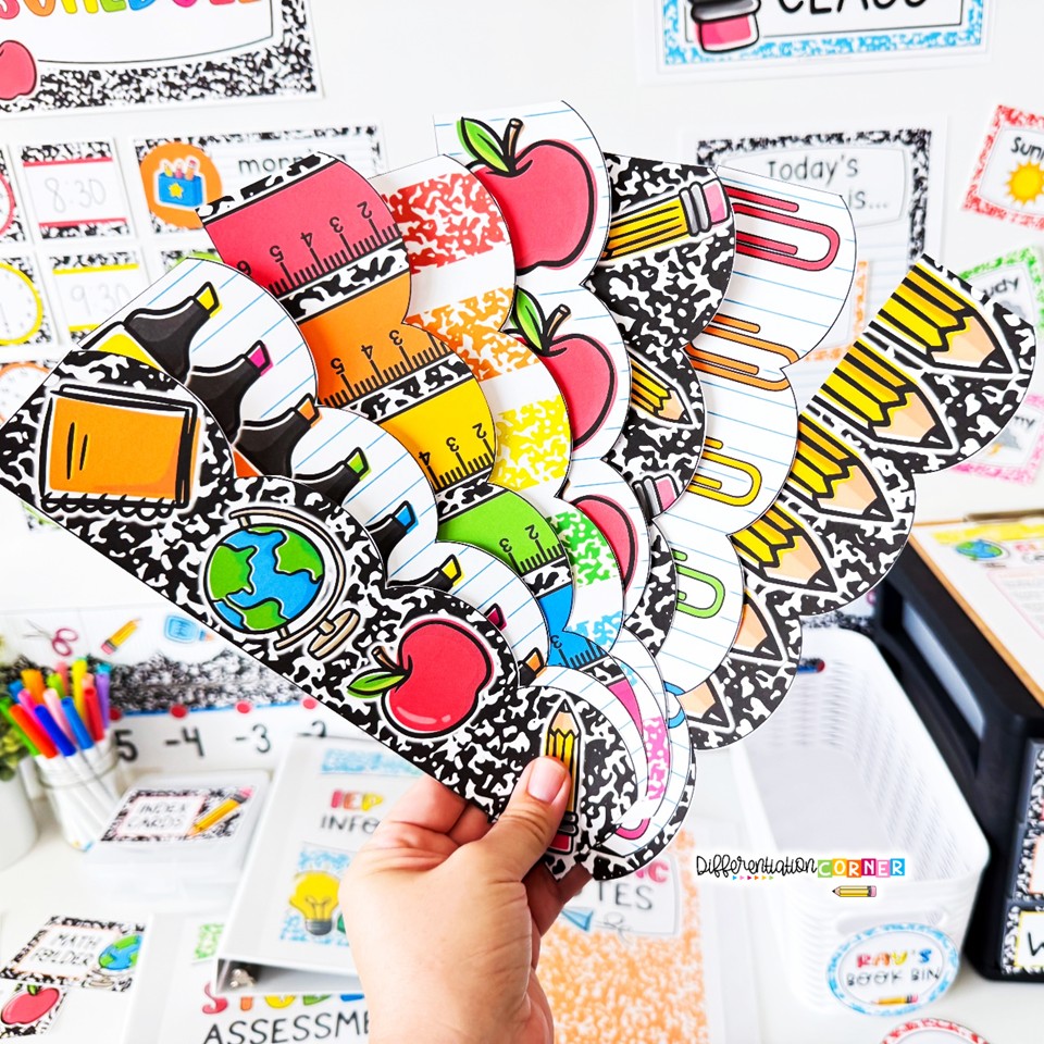 composition notebook classroom decor theme composition notebook bulletin board borders