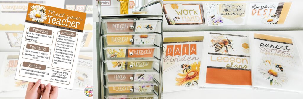 Colorful Classroom Without the Chaos (10 Decor Ideas That Actually Work) 7 colorful classroom decor colorful classroom themes colorful classroom ideas bee classroom decor bee themed classroom wildflower classroom decor ideas wildflower theme