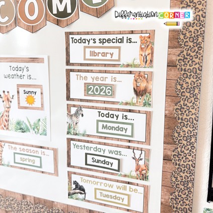 Jungle Classroom Decorations: Easy Ideas for a Cohesive Setup + Free Posters 5 jungle classroom decor jungle classroom theme safari theme for classroom safari classroom decor bulletin board