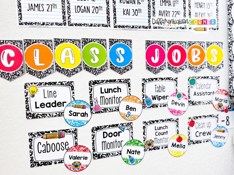 4 Classroom Management Systems That Save Your Sanity 4 classroom management systems elementary teachers class jobs chart classroom jobs bulletin board classroom routines and procedures